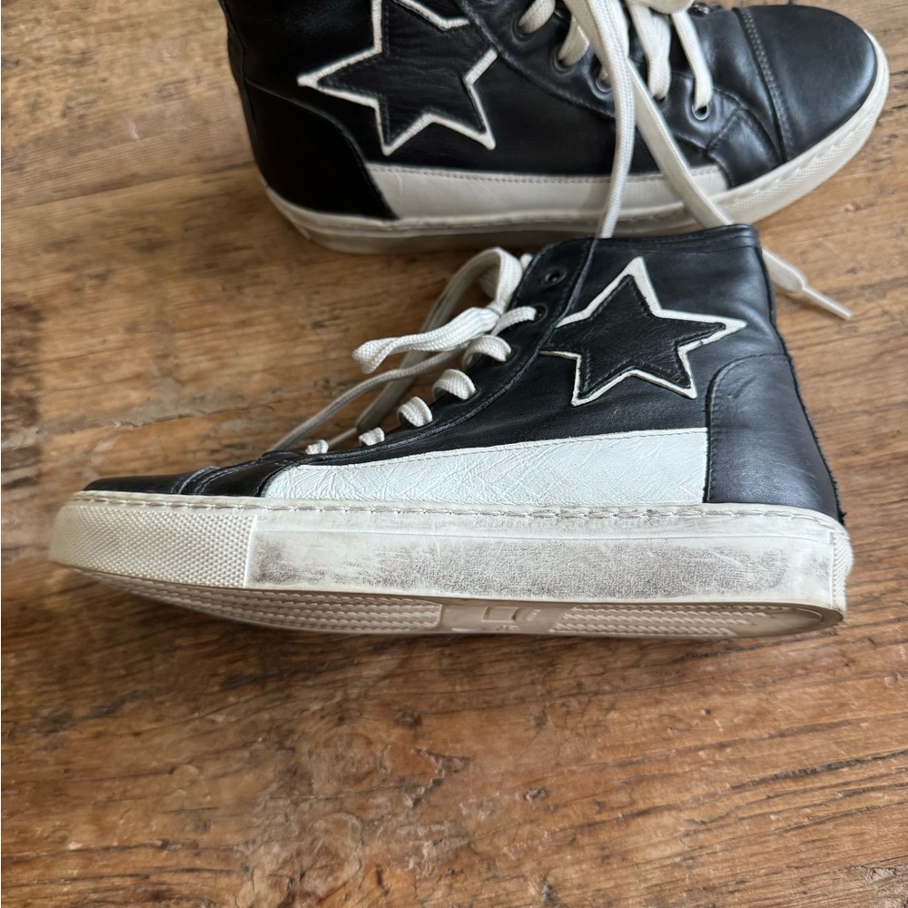 Black and White High-Top Sneakers
